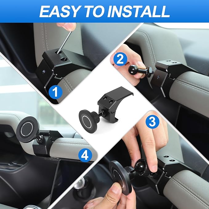 Magnetic Phone Holder Compatible with Land Rover Defender 110 130 2020-2025, 360° Adjustable Dash Phone Mount Holder for All Smartphones (for High Trim (Leather Dashboard))