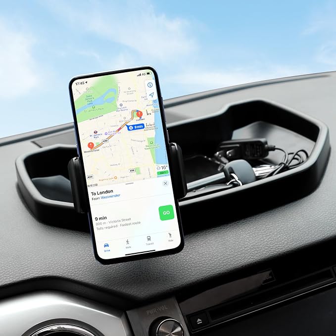 Aunginsy Center Console Dashboard Storage Tray with Phone Holder Compatible with Toyota Tundra 2007-2021, Instrument Multi-Functional Mobile Phone Mount Storage Box Organizer Tray Insert Accessories
