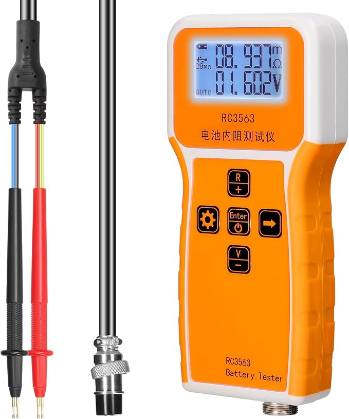 Voltage Tester, RC3563 Voltage Meter Multimeter 3-Digit Display Battery Internal Tester Handheld Portable Battery Internal Voltage Tester (Tester & Probe)