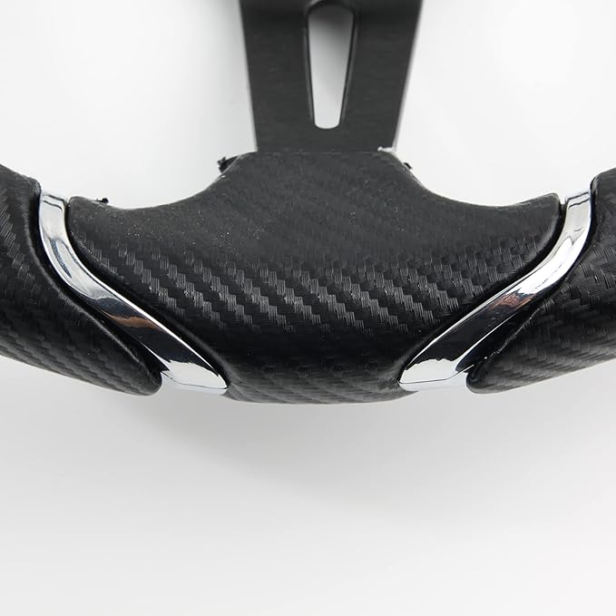 14" Carbon Fiber Golf Cart Steering Wheel for Yamaha EZGO RXV & TXT,Club Car DS and Precedent Steering Wheel Fit Most Golf Carts