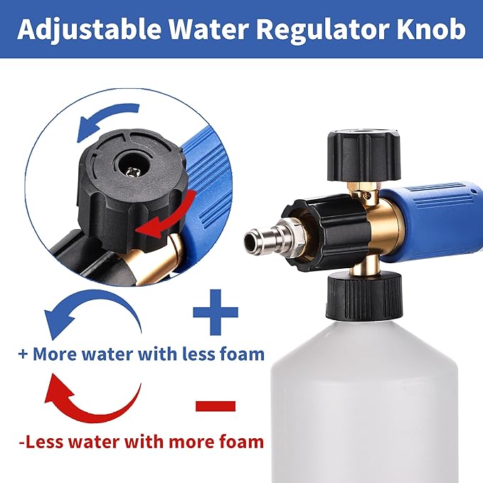FENG PAI 2PCS Foam Cannon for Pressure Washer with Dual Connector Accessory & 7 Sprayer Nozzles, Dual Lance Soap Cannon, Double Tip Soap Attachment for Foam Blaster, 1/4" Quick Connect