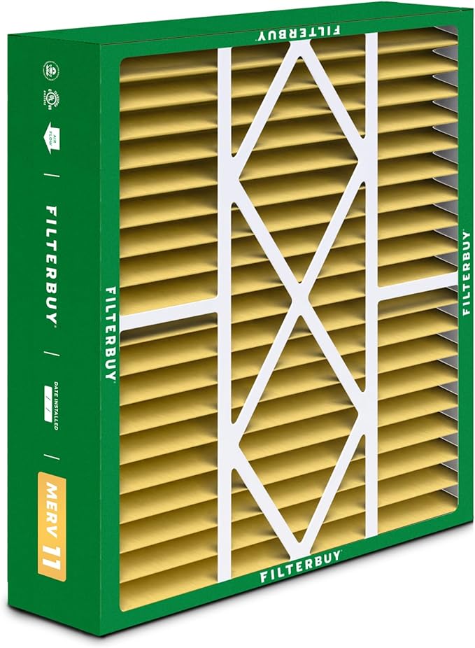Filterbuy 20x20x5 Air Filter MERV 11 Superior Pet & Allergy Defense (1-Pack), Pleated HVAC AC Furnace Filters for Amana, Coleman, Goodman, Maytag, York, and More (Actual Size: 20.25 x 20.75 x 5.25)