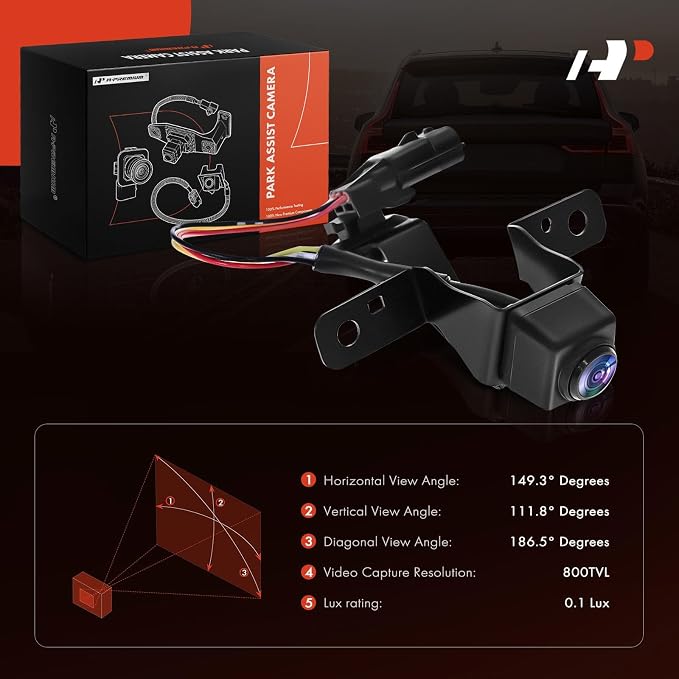 A-Premium Front View Backup Camera Compatible with Nissan | Parking Camera for 2017 2018 2019 2020 Rogue - Replace# 284F16FL1A