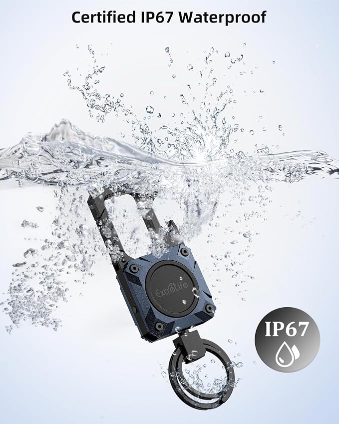 ExtreLife Keychain, Works with Apple Find My, Bottle Opener, Carabiner Car Key Chains with Gps Tracker