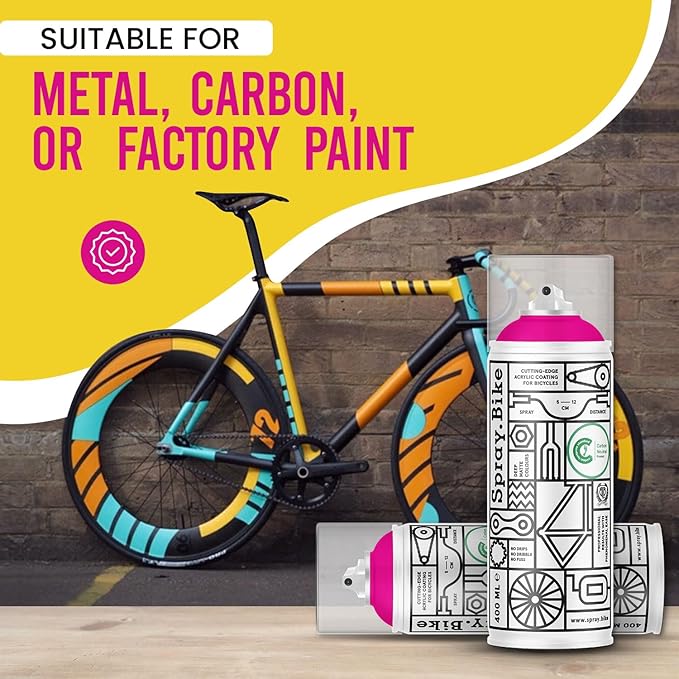 Spray.Bike - Spray Paint - Fluro Magenta | Designed Mainly for Bicycles | Multi-Use Acrylic Spray Paint for Metal, Plastic | High Coverage Bike Paint, 400ml
