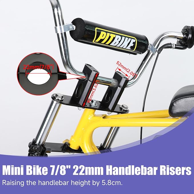 Mini Bike Front Forks Suspension Kit Replacement for Monster Mega Moto MMB80 MMB105 Motovox MBX10 MBX11 GMB100 Coleman CT100U Baja DB30 TrailMaster Storm 200 Parts 7/8 22mm Handlebar Risers