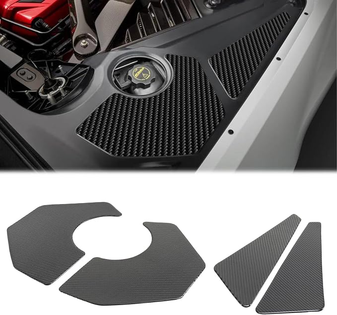 Real Carbon Fiber Engine Bay Side Panel Trim Compatible with Corvette C8 2020-2026, Interior Decor Sticker Accessories