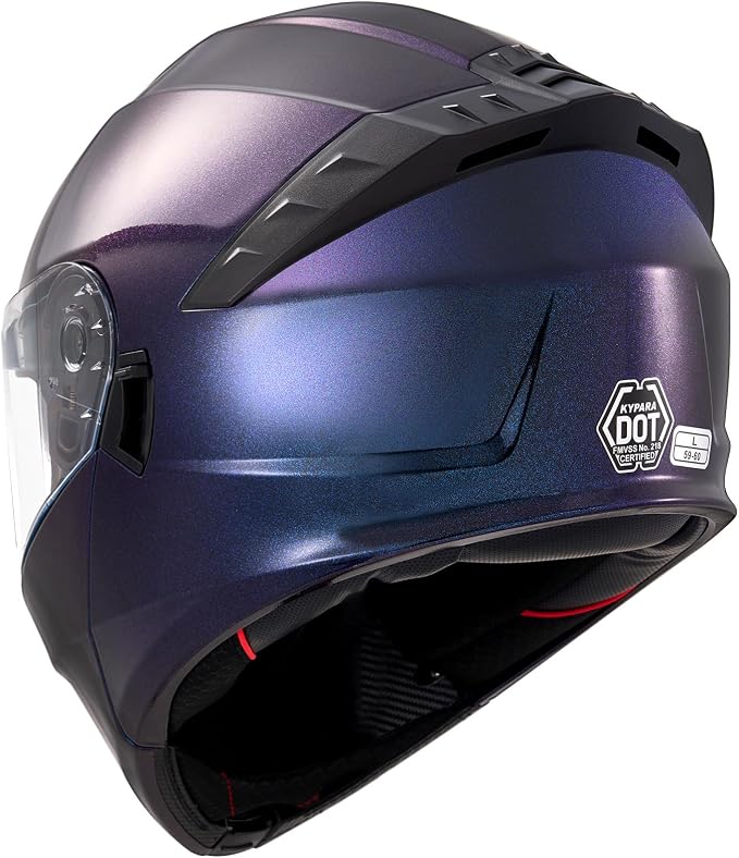 KYPARA Motorcycle Dual Visor Flip up Modular Full Face Helmet with DOT Certification of Impressionism