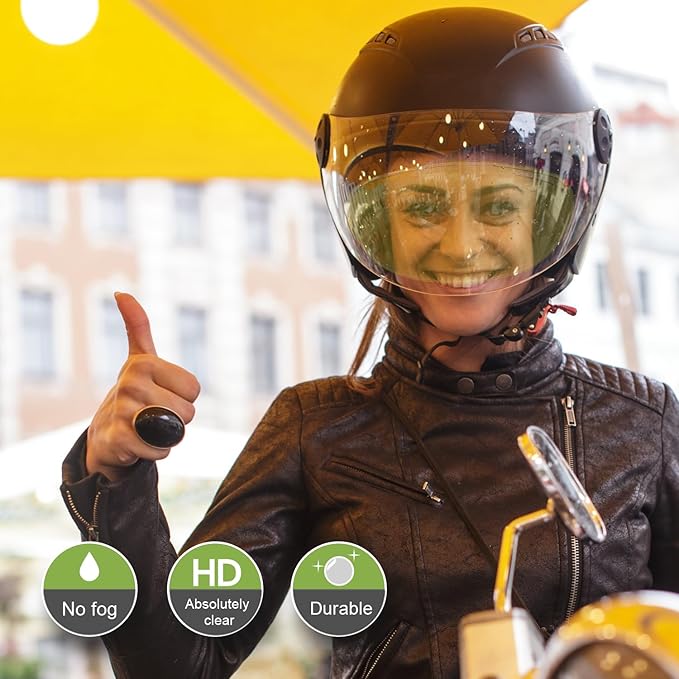 XII WY Universal Motorcycle 3/4 open face Helmet Shield Anti Fog Film,Yellow Visor Lens Insert Fog Resistant Waterproof Sticker