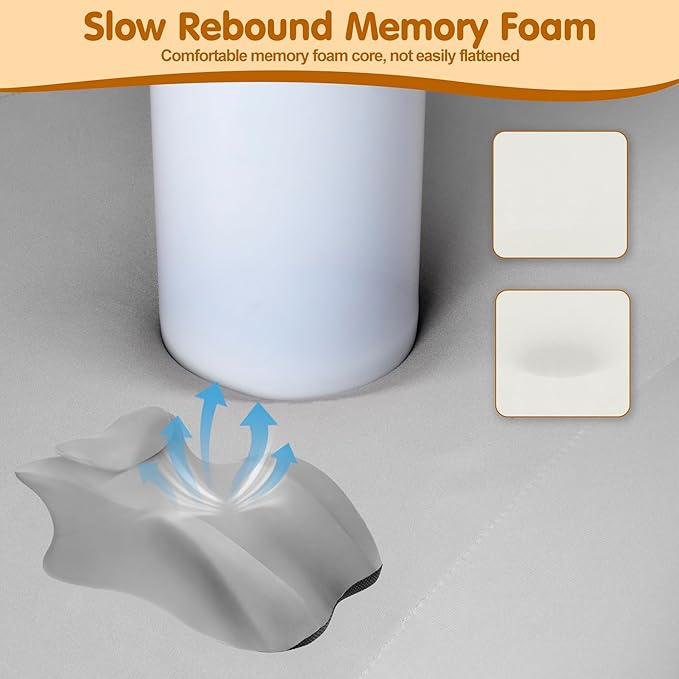 MYFAMIREA Memory Foam Ergonomic Wedge Pillow for Adults - Prone Pillow for Bed Sleeping, Reading, Memory Foam Ergonomic Cushion for Back Support, Sitting Up and Back Pain, with Removable Cover (Gray)