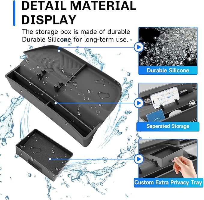 SXCY for 2026 Toyota RAV4 Center Console Organizer Passenger Side Tray Multifunctional Storage 2026 RAV4 Accessories for 2026 Toyota RAV4 Interior Console Acccessories with Drawer and Phone Stand