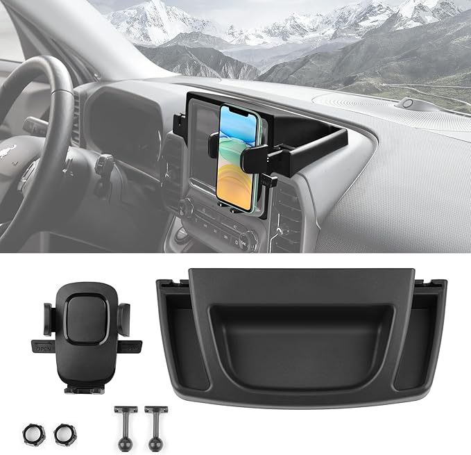 Upgrade Dashboard Mobile Phone Holder for Ford Bronco Sport, Dual-Holes Phone Mount with Tray Internal Accessories Automobile Cradles for Ford Bronco Sport 2021 2022 2023 2/4 Doors