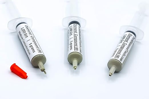 TechDiamondTools Kit of 3 Diamond Polishing Compound Polishing Paste USA Made 1050 1500 3000 Grit for Marble Glass Metal Rock Jewelry Resin Silver Gemstone with 25% of Diamond Powder