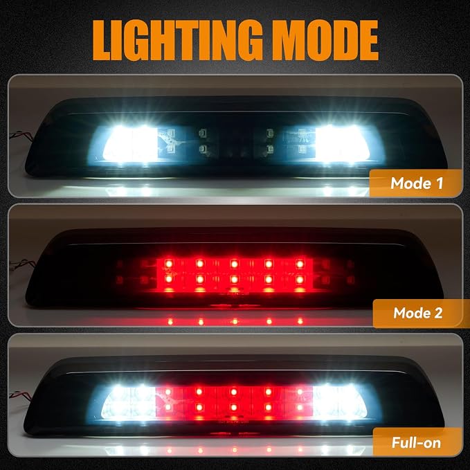 Third 3rd Brake Light LED for 2007-2020 Toyota Tundra, High Mount Rear Brake Lights Assembly for 07-20 Tundra, Waterproof Center Cab Cargo Lamp Stop Light