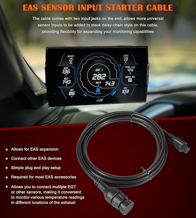 For EAS EGT Expandable Starter Kit 98620 with Probe and Cable - Perfectly Fits for Edge CS, CS2, CTS, CTS2 and CTS3 Systems, Ideal for Daily Diesel Driving or Towing
