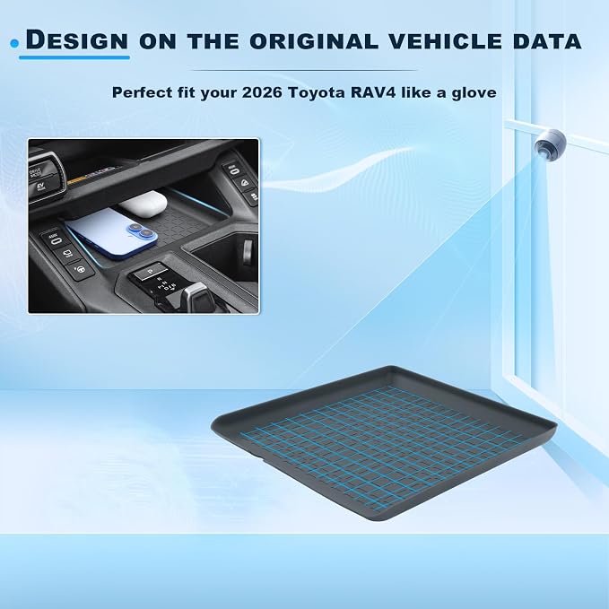 BIXUAN 2026 RAV 4 Front Center Console Organizer for 2026 Toyota RAV 4 Center Console Middle Console Console Tray 2026 RAV 4 Accessories