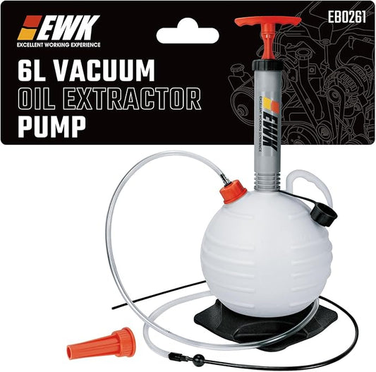 EWK 6L Vacuum Oil Extractor Pump, Portable Fluid Extractor Oil Change Pump for Automotive, Marine Boat, Jet Ski, Fast Oil Change & Quick Drain Fluid Transfer Pump