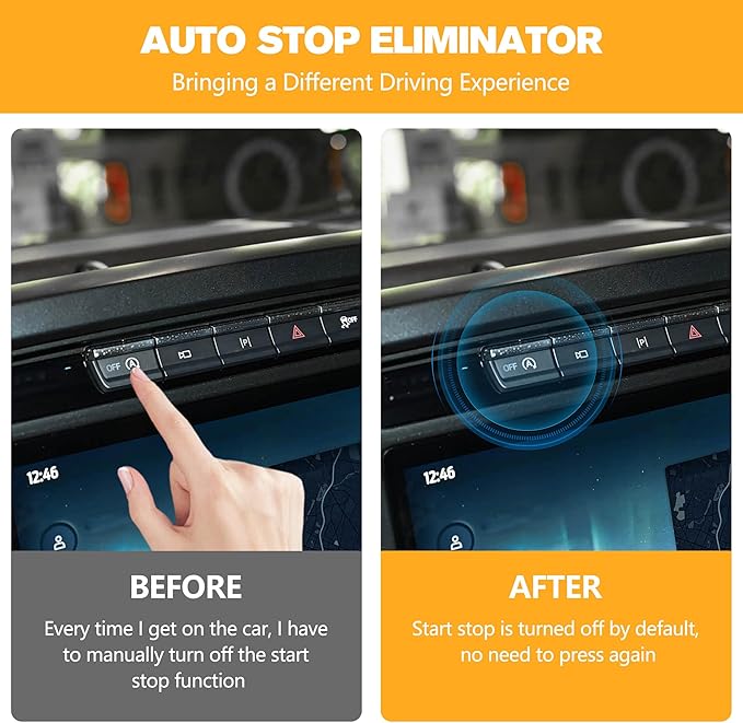 Autostop Eliminator Fit for 2021-2025 Ford F-150, Plug & Play Car Start Stop Eliminator, Auto Start-Stop Disabler Accessories, No Error Codes, Just Fits for Trucks with A-OFF Button, 6 Pin Connector