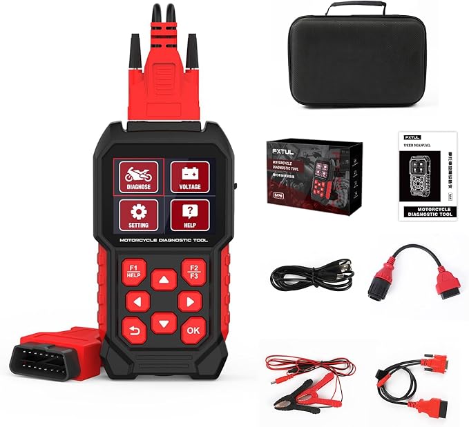 M4 Motorcycle Diagnostic Tool for BMW 10-Pin, ABS Bleeding & Throttle Reset, Idle Calibration, Service Reset, Traction Reset, Gear Reset, with OBD2, for R1250GS S1000RR K1600 G310GS