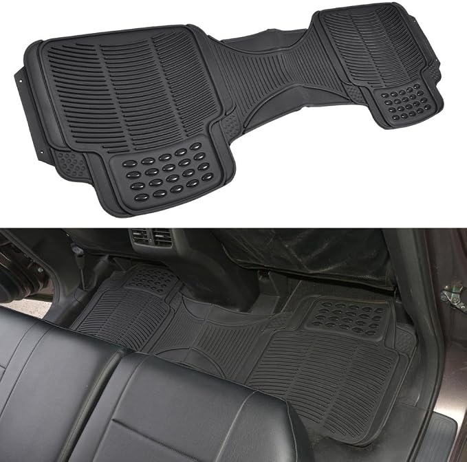 Motor Trend Premium All Weather Rubber Floor Mats for Cars SUV Trucks, Heavy Duty Universal Fit Trim to Fit Protection Floors Liners Full Set (2 Front Mats, 1 Rear Floor Mat, 1 Trunk Cargo Liner) s