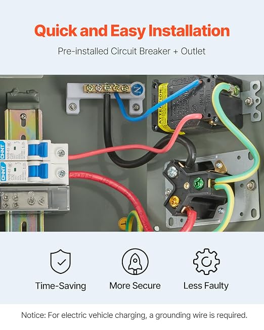 VEVOR Temporary Power Outlet Panel, RV Electrical Breaker Box with Prewired 30 Amp & 20 Amp GFCI Receptacle Circuit, Weatherproof RV Electrical Panel for RV Hookup Camper Travel Trailer Motorhome
