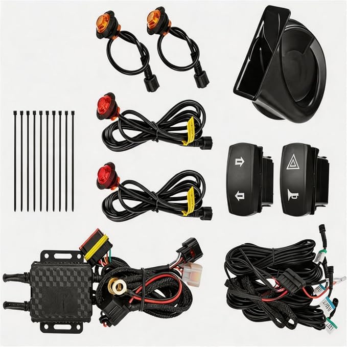 UTV Turn Signal Kit with 110DB Horn ATV Street Legal Kit | Plug and Play UTV ATV Blinker with Rocker Switch, Street Legal Kit Compatible with Polaris, Can Am, CFMOTO, Arctic Cat-4