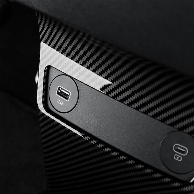 Car Central Control USB Charging Port Cover, Compatible with Kia EV6 2022-2024 Accessories (Carbon Fiber Pattern)