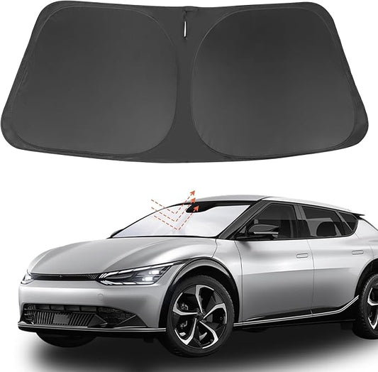 Front Windshield Sun Shade Foldable Car Front Window Sun Shade Windshield Shade Custom Fit for 2022-2026 Kia EV6 Block UV Rays Accessories Heat Keep Cooler
