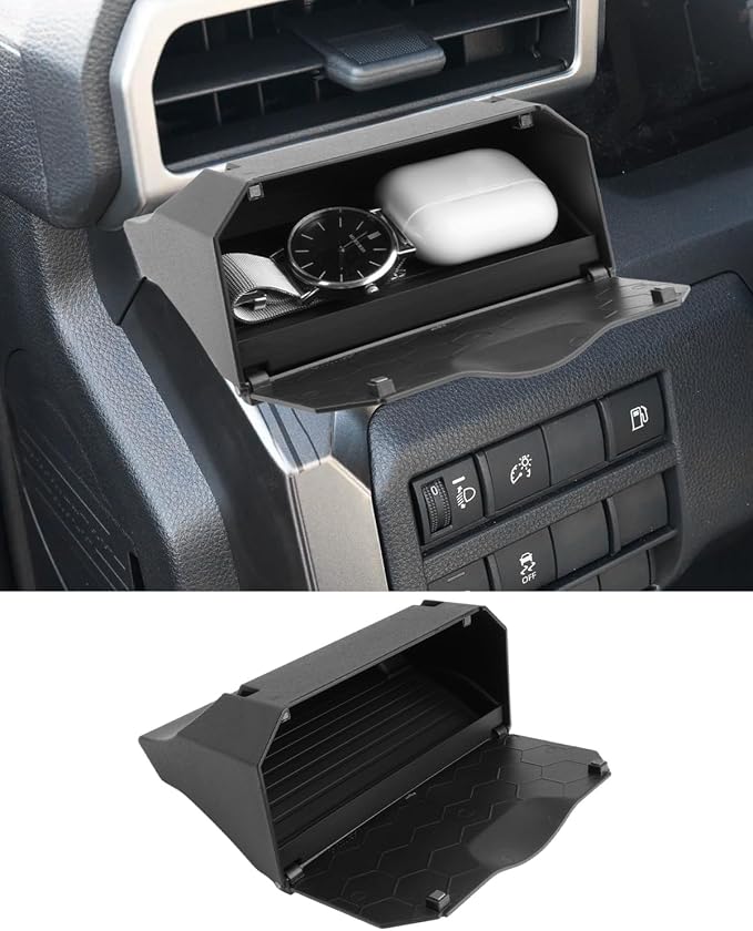 for Toyota 2026 Tacoma Driver's Air Vent Storage Tray with Lid for 2026 Tacoma Air Vent Cubby Storage Bin for 2024 2025 2026 Tacoma Accessories Driver Side Extra Storage Organizer Holds Change Key