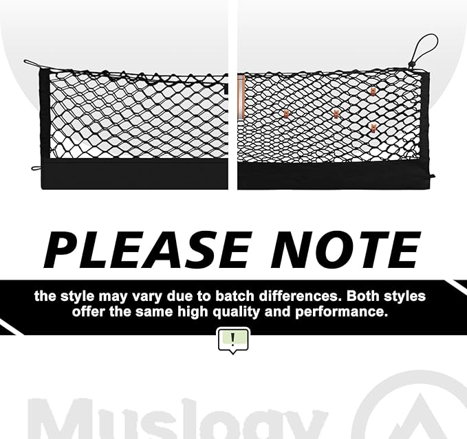 Muslogy Truck Bed Cargo Net Trunk Netting Compatible with 2021-2025 2026 Jeep Grand Cherokee L (3-Row GCL) Accessories, Pickup Cargo Organizer SUV Sedan Storage Net w/Heavy Duty Carabiners