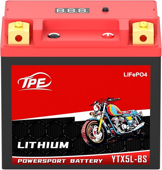 TPE Lithium Motorcycle DLF5L-BS 12V 3Ah LiFePO4 System Life Cycles for ATV, UTV Jet Ski Scooter, Motocross