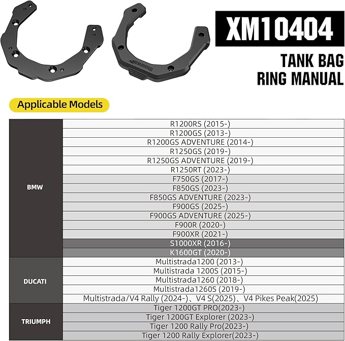 Rhinowalk Magnetic Motorcycle Tank Bag 5–6.5L Expandable, Quick Release Motorbike Fuel Tank Bag with Lock, Waterproof Storage Backpack with Rain Cover (XM10404)