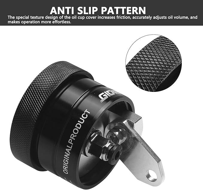 Universal Motorcycle Chain Oiler Lubricator Oiler Auto Hand Control Motorbike Oil Cup Part (Black)