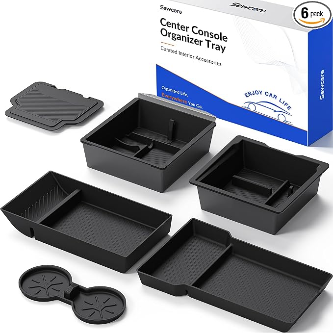 2026 Center Console Organizer for Tesla Model Y Juniper 2025-2026 | OEM-Style Fit, Double-Layer Storage with Bottom Trays, Smooth Sliding, Model Y Juniper Accessories, Premium/Performance Only