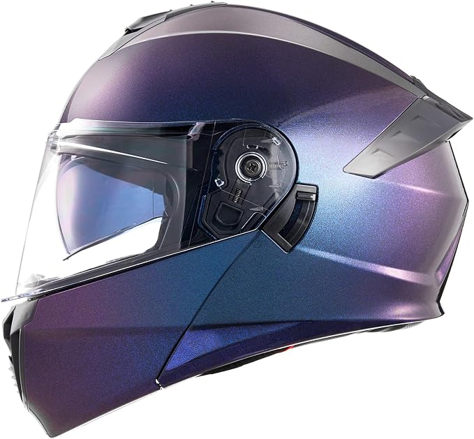 KYPARA Motorcycle Dual Visor Flip up Modular Full Face Helmet with DOT Certification of Impressionism