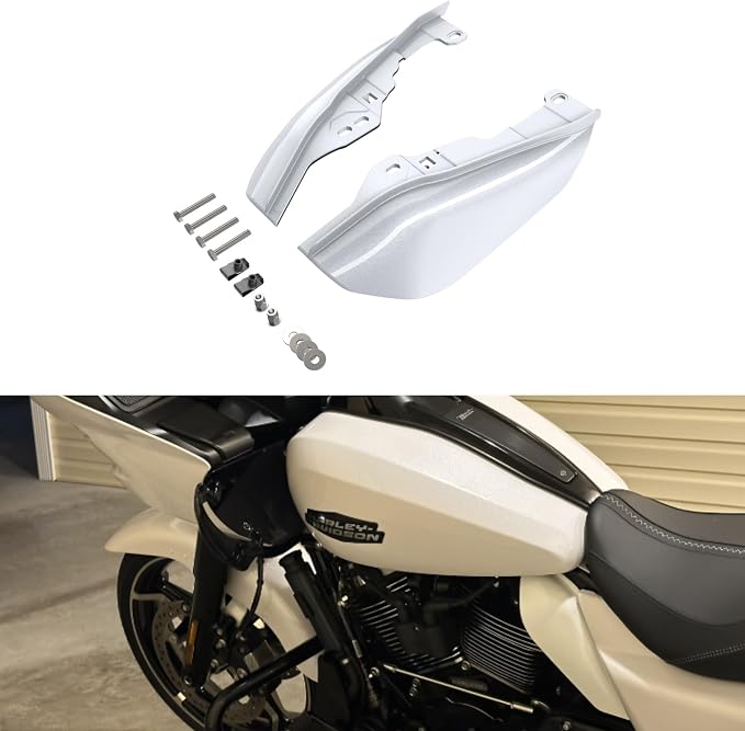 Advanblack 2024 RG Mid Frame Air Deflectors Compatible for Harley Touring Street Glide, Road King, Electra Glide, 2009-2025(White Onyx Pearl)