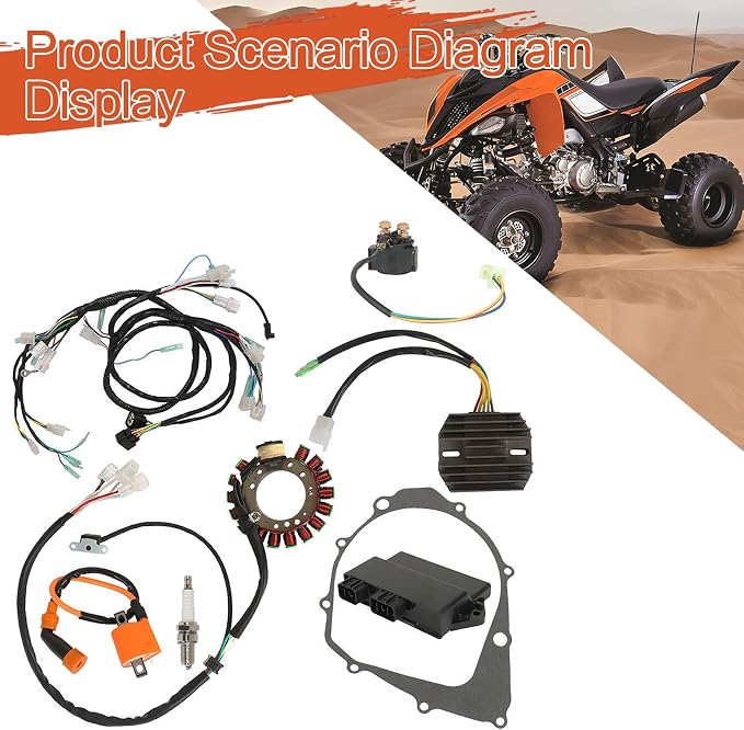 labwork Stator Ignition Coil Wire Harness CDI Kit Replacement for Yamaha Warrior 350 YFM350X Replacement for 3GD-82590-40-00 3HN-85510-10-00 4KD-81940-00-00
