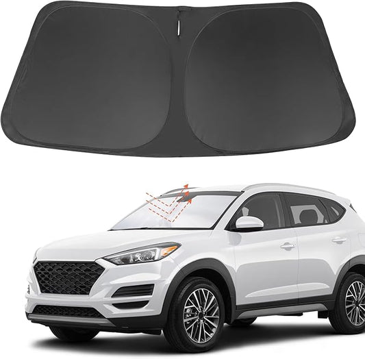 Front Windshield Sun Shade Foldable Car Front Window Sun Shade Windshield Shade Custom Fit for 2016-2021 Hyundai Tucson Block UV Rays Car Accessories Heat Keep Cooler