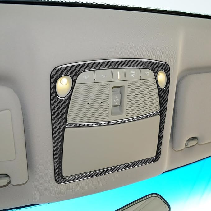 Soft Real Carbon Fiber Compatible with Nissan Altima 2013 2014 2015 2016 2017 2018 Interior Accessories Roof Reading Light Lamp Cover Trim