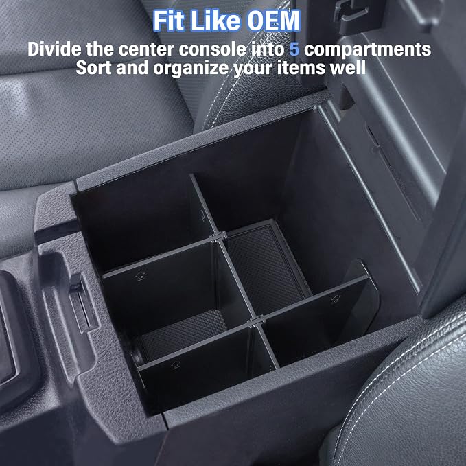 JKCOVER Center Console Armrest Dividers Organizer and Premium Center Console Cover Compatible with Toyota Tacoma 2016 2017 2018 2019 2020 2021 2022 2023 Accessories