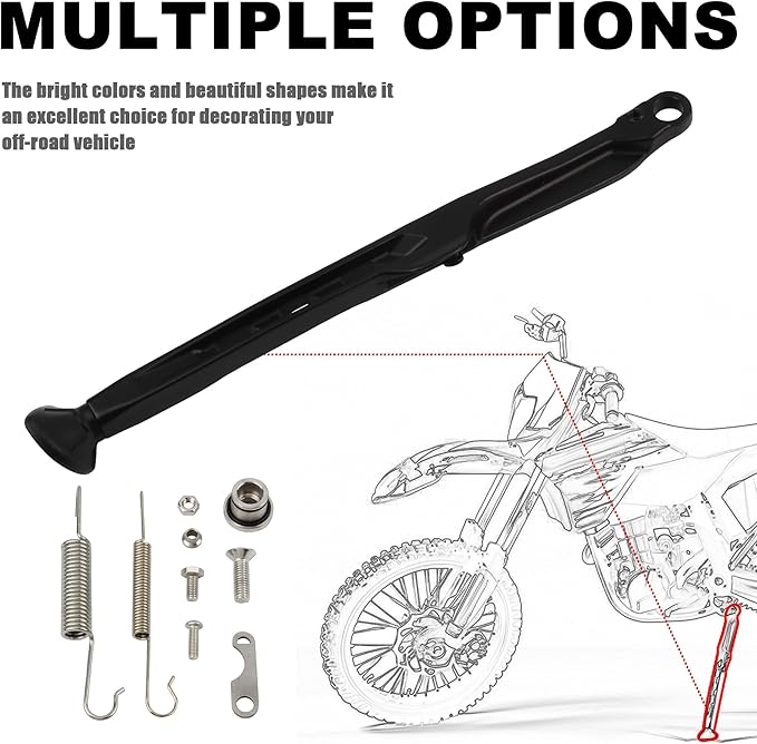 Dirt Bike Parking Side Stand Kickstand Kit,Motorcycle Kickstand Side Stand Springs Support Stand For EXC EXCF XCW XCF-W XC XCF 125 150 250 300 350 450 2023 2024(Black)