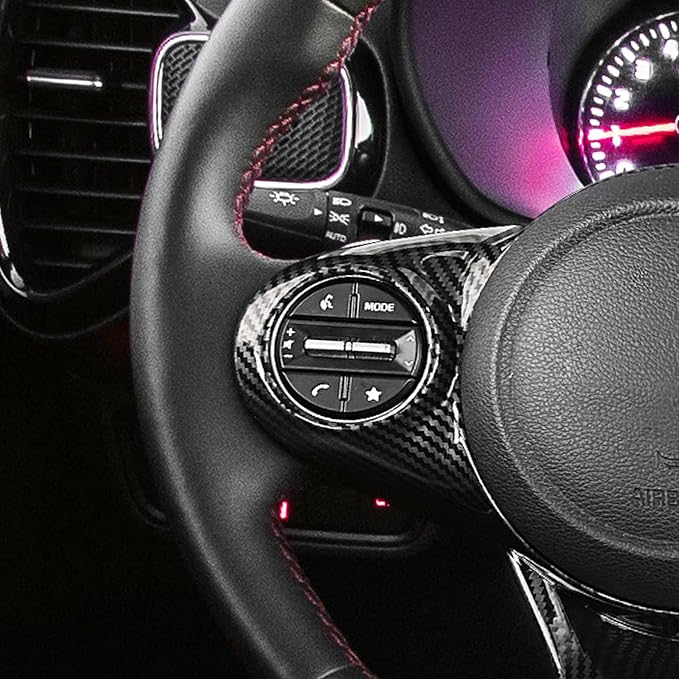 Steering Wheel Trim Cover Compatible with Kia Soul GT 2020-2026 Accessories (Carbon Fiber Pattern)