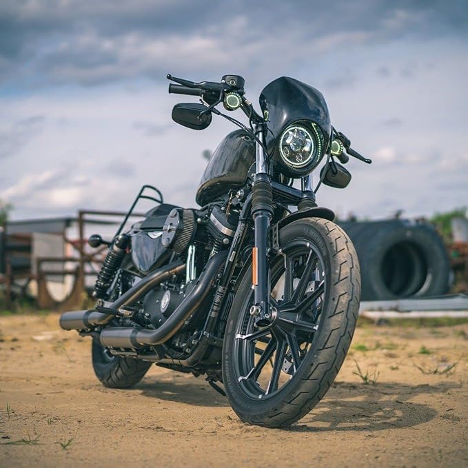 Eagle Lights 8748TS-S-EE 2 Inch Front LED Turn Signals with White Halo Running Lights Compatible With Harley Davidson® Motorcycles - Generation I / 1157 Base/Add Smoked Lenses/Add Load Equalizer