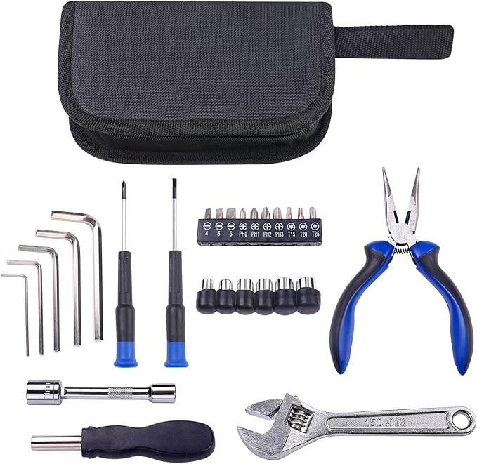 Compact Motorbike Tool Sets 28pcs Motorcycle Repair Toolkit Tool kit Underseat,Motorcycle Repair on the Road, Great for Travel Tool Needs