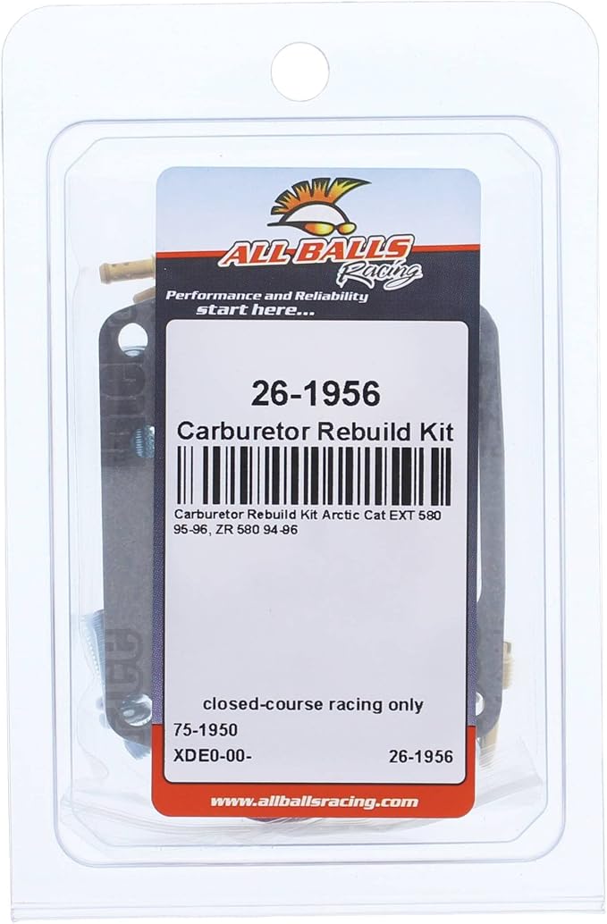 All Balls Racing 26-1956 Carburetor Rebuild Kit Compatible with/Replacement For Arctic Cat EXT 580 1995-1996, ZR 580 1994-1996