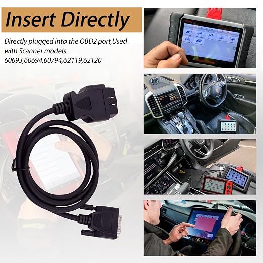 XTPTFABS OBD2 OBDII Cable Fits for Cen Tech Code Reader Scanner Models 60693 60694 60794 62119 62120, ODB2 Connector to 15-Pin Male Adapter Cable (4-FT)