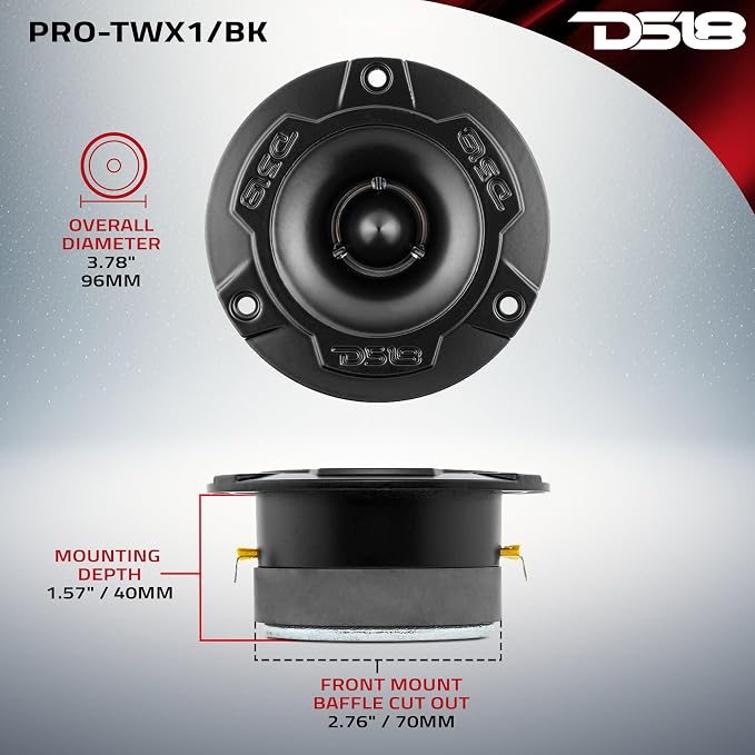 DS18 PRO-X8.4BMPK Mid and High Complete Package - Includes 2X Midrange Loudspeaker 8" and 2X Aluminum Super Bullet Tweeter 1" Built in Crossover - Door Speakers for Car or Truck Stereo Sound System