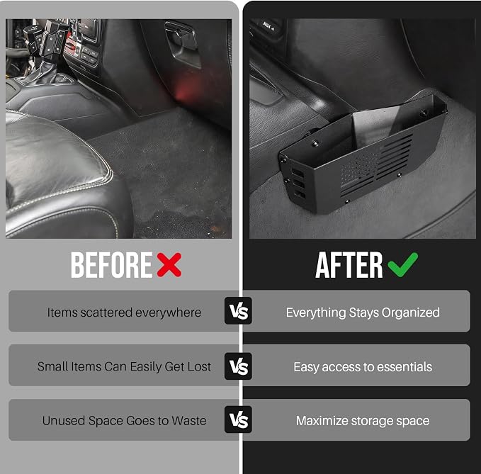 Center Console Organizer for Jeep Wrangler JL Gladiator JT, 2-Pack | Side Stainless Steel Car Storage Box with American Flag, Car Armrest Storage Box for Phone Keys Cards