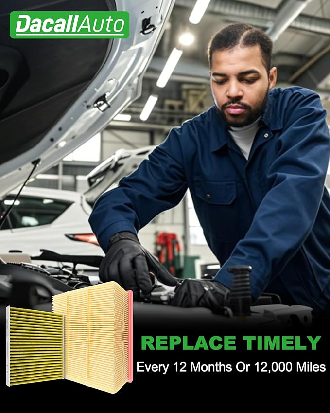 Activated Carbon Cabin & Engine Air Filter Set fit for Ram 6.4/6.7L 2500 3500 4500 5500, Replace Part NO. 53034051AB 68406048AA
