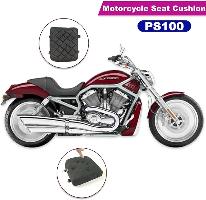 Motorcycle Gel pad seat Cushion with Memory Foam for Comfortable Travel (PS100)
